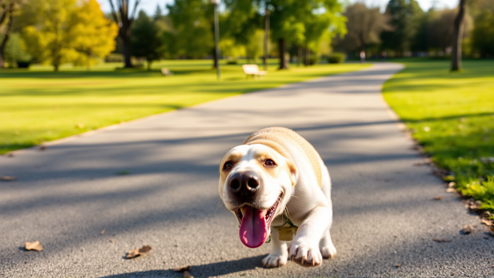 Happy dog playing fetch in a sunny park, symbolizing good quality of life after proper management.