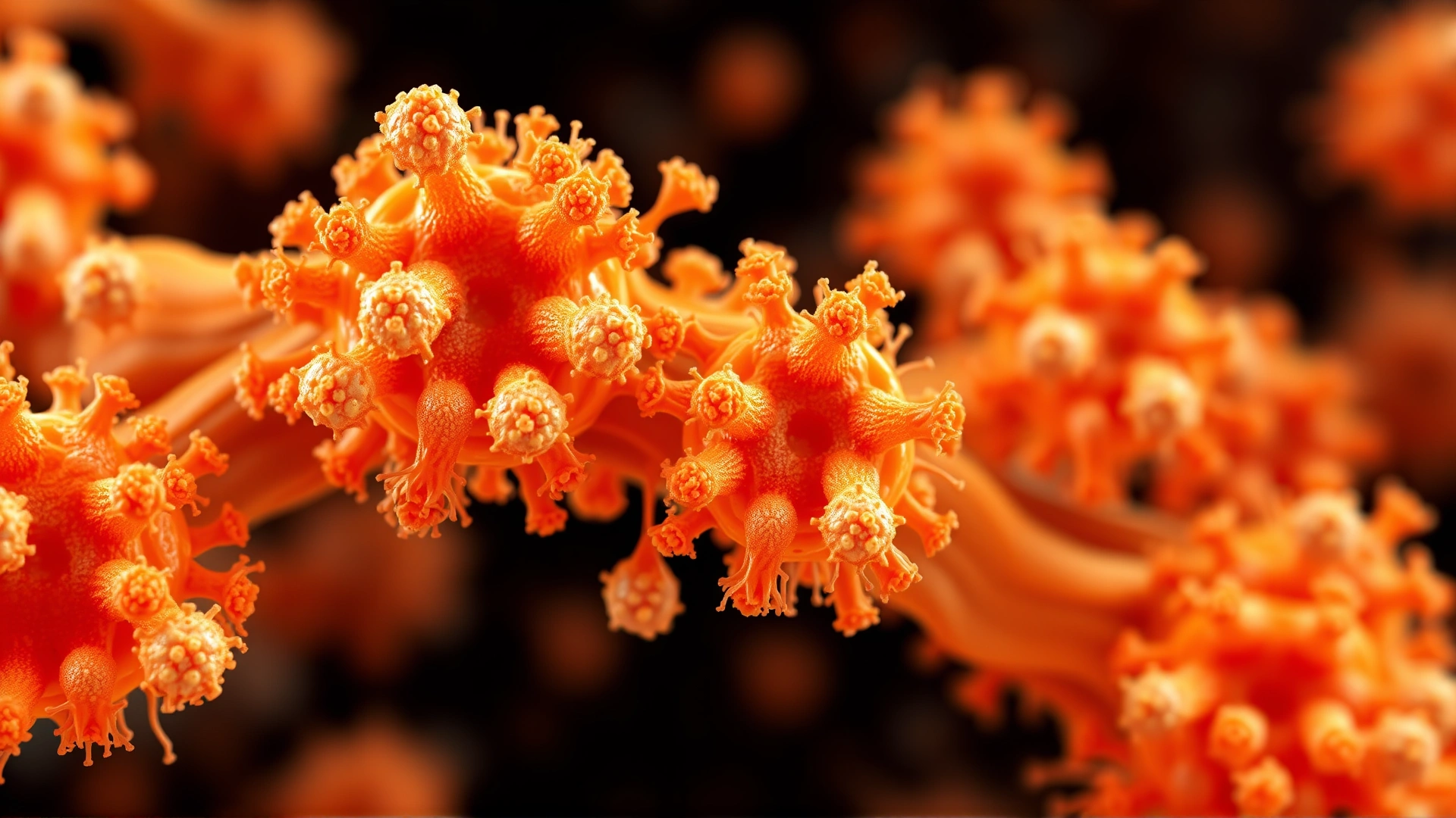 3D render close-up of Staphylococcus bacteria clusters under a microscope, vibrant colors, no text