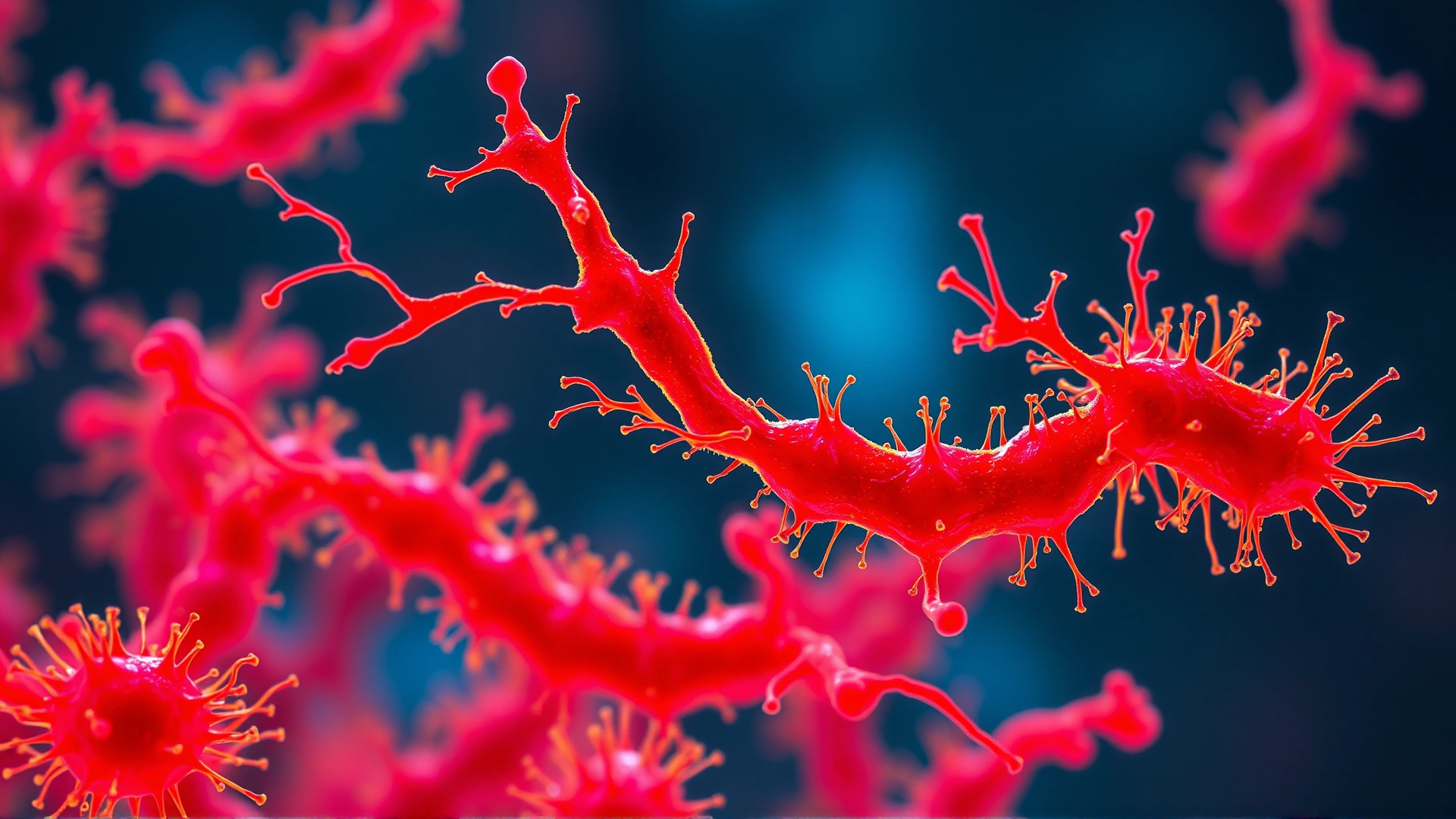 High-resolution microscopic view of Pseudomonas aeruginosa bacteria, vibrant colors, scientific style