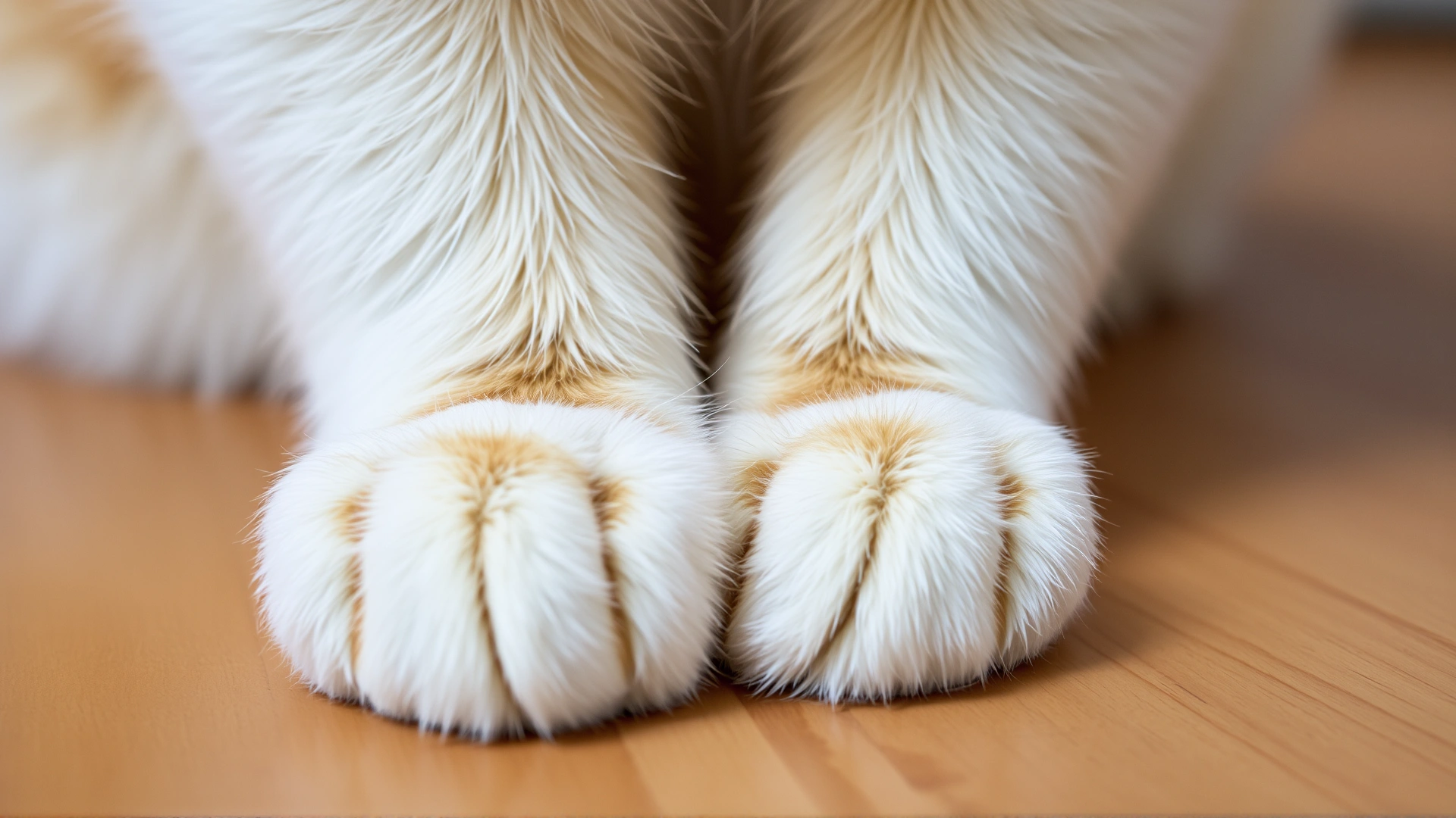 Close-up of a Birman cat's white
