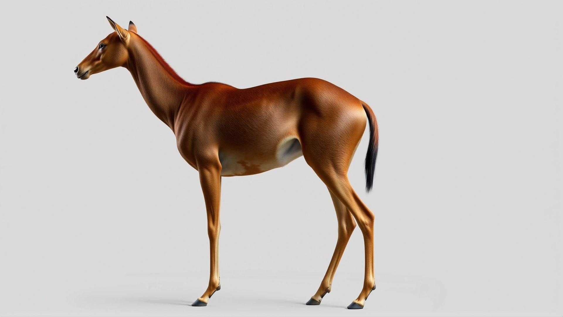 Side profile of a standing Azawakh on neutral backdrop, highlighting deep chest, tucked waist and long legs