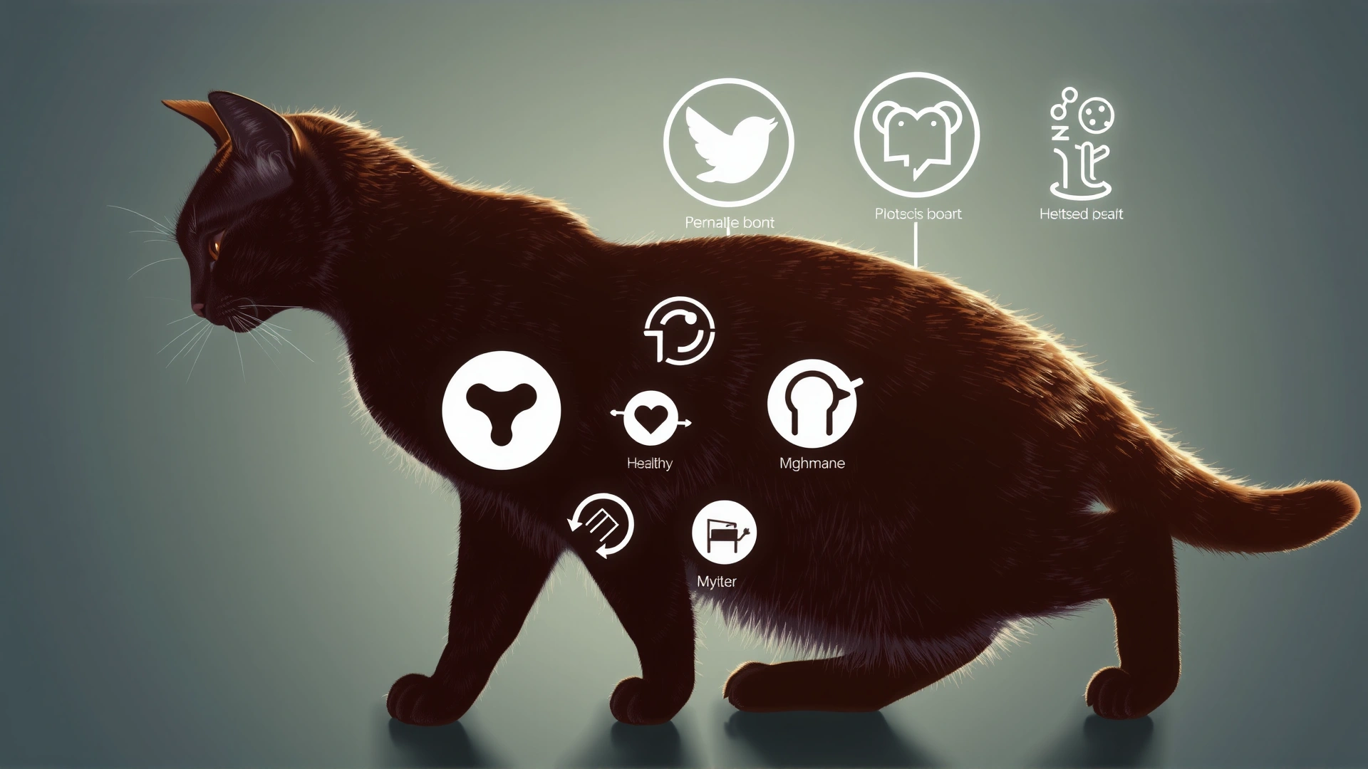 Illustrative style image showing a healthy female cat silhouette with subtle overlay of hormonal icons (no text), light artistic approach.