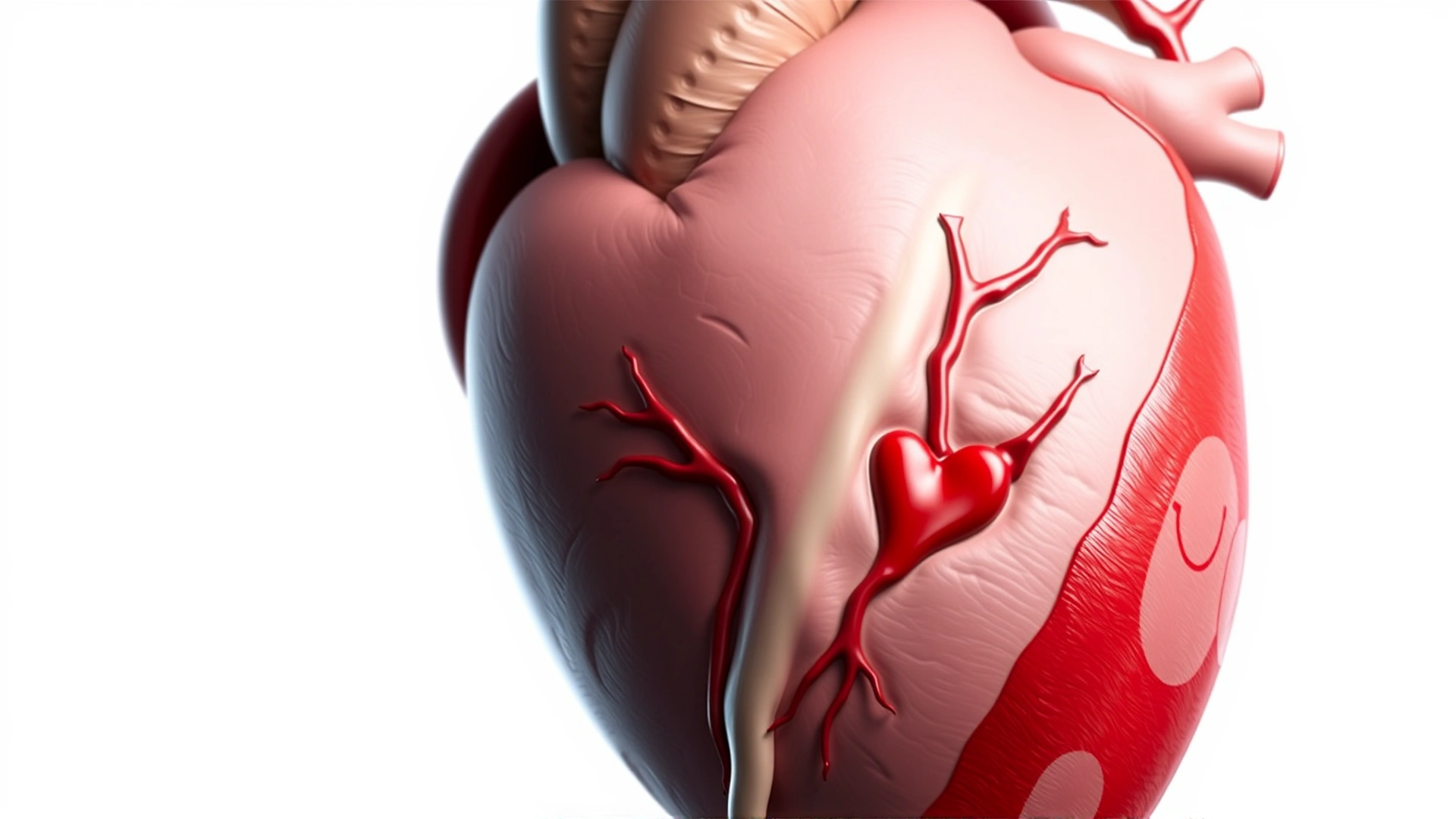 Detailed digital illustration of a cat heart anatomy highlighting the atrioventricular valves in contrasting colors, white background, medical style, no text