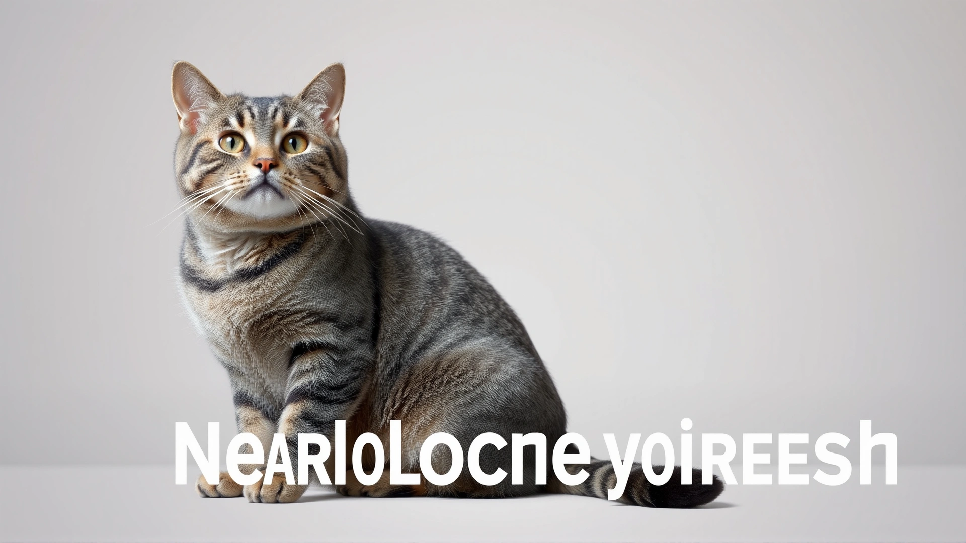 Illustrative photo of a gray tabby cat sitting with a subtle head tilt against a soft neutral background, highlighting neurological distress without text