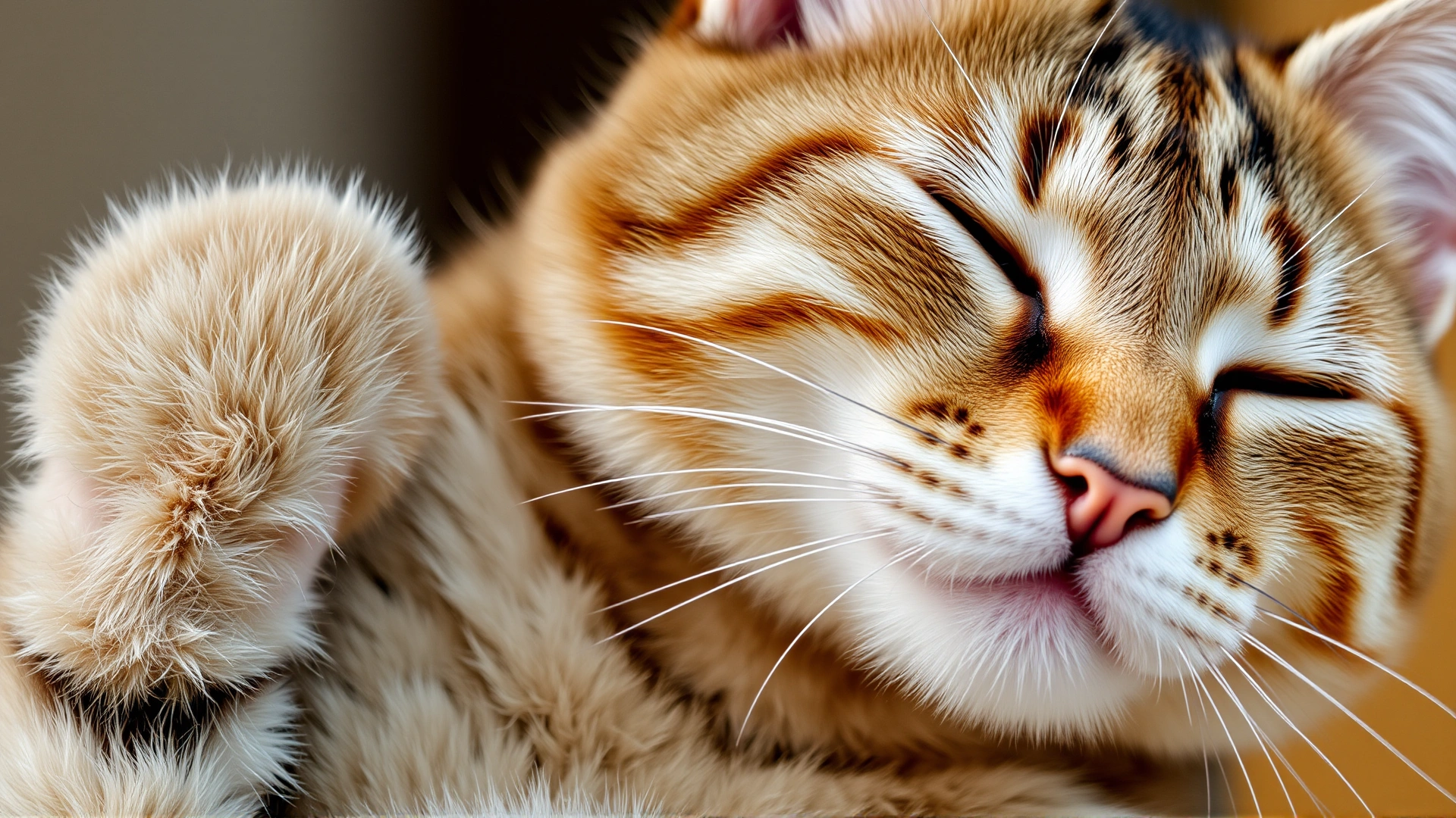 Close-up of a tabby cat scratching its neck to illustrate itchiness caused by food allergies