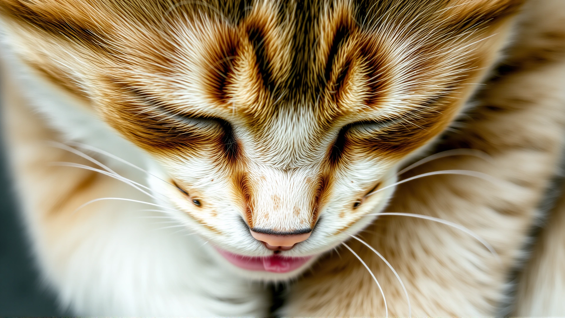 Macro shot of a cat licking or scratching an irritated patch of skin, illustrating common symptoms of skin ulcers