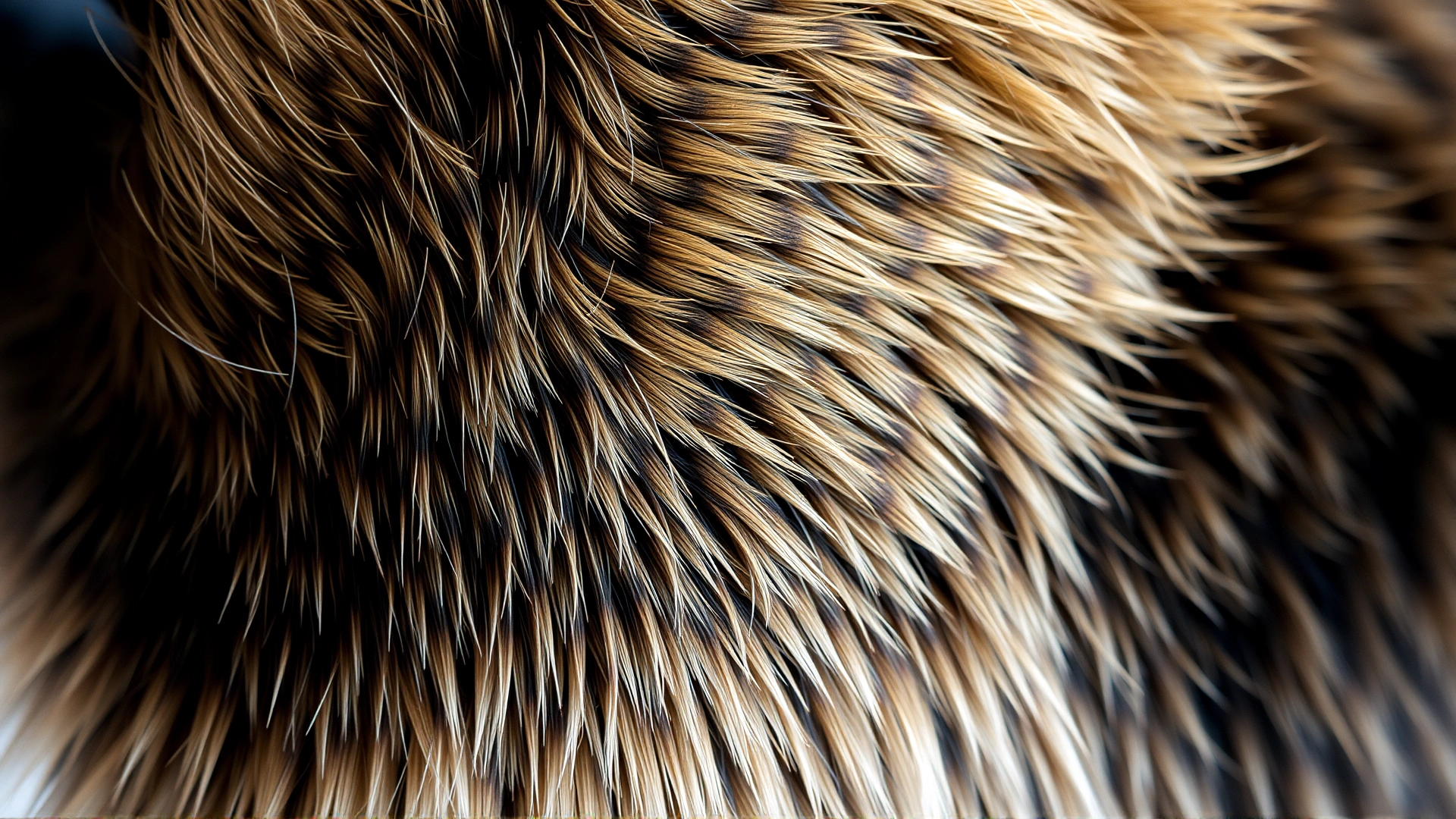 Macro photograph showing the intricate brindle striping and coarse texture of a Dutch Shepherd’s coat.