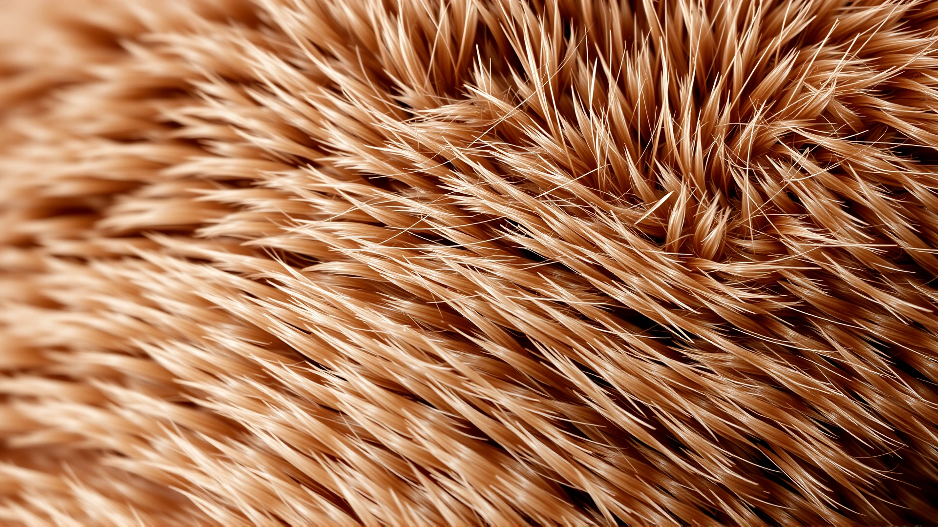 Extreme close-up of Cornish Rex fur showing tight waves and texture, warm studio lighting.