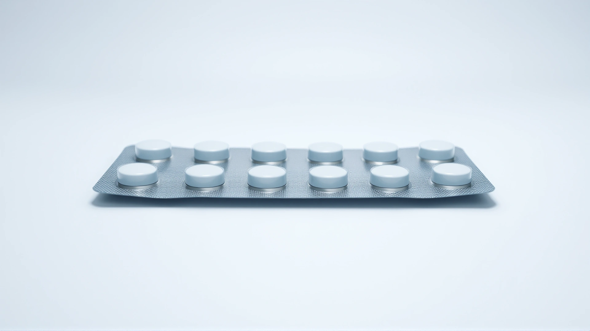 Studio shot of a blister pack of doxycycline tablets on a white background, high resolution, no text.