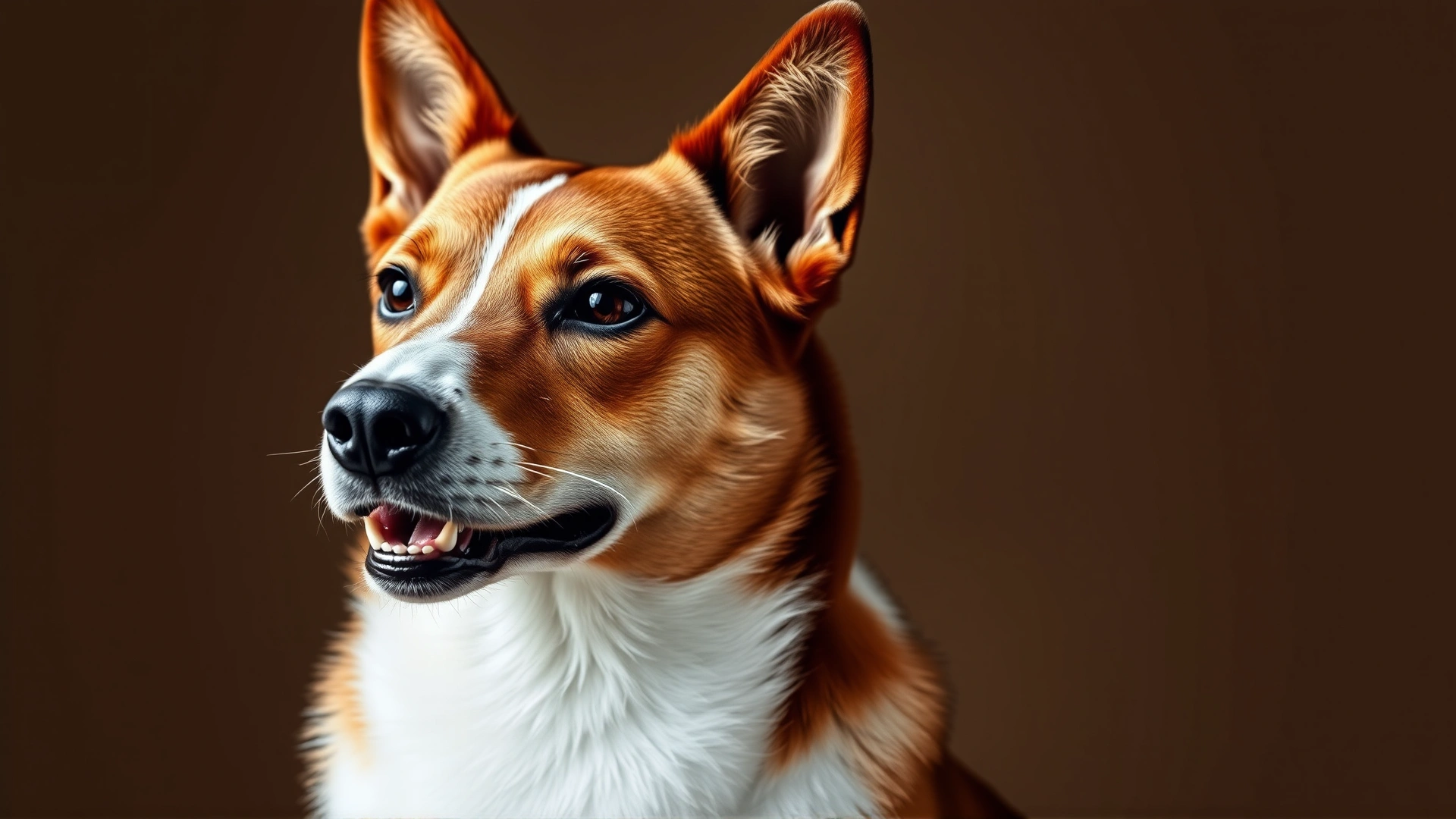 Portrait of a Basenji dog sitting confidently and gazing into the distance, showcasing an inherently independent breed.