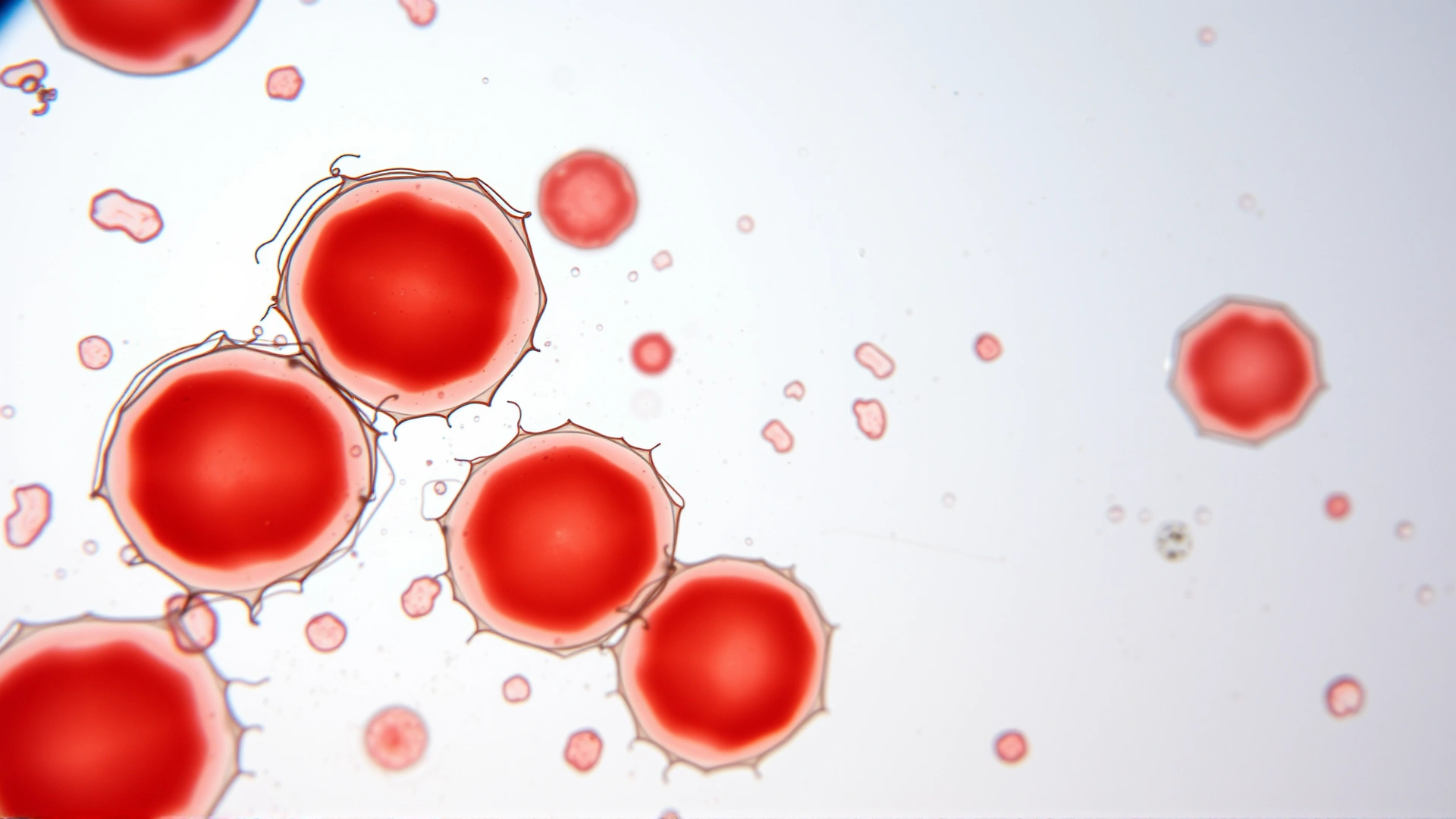 High-resolution microscopic photo showing round Cryptosporidium oocysts stained in bright contrast color on a glass slide, laboratory background softly blurred.