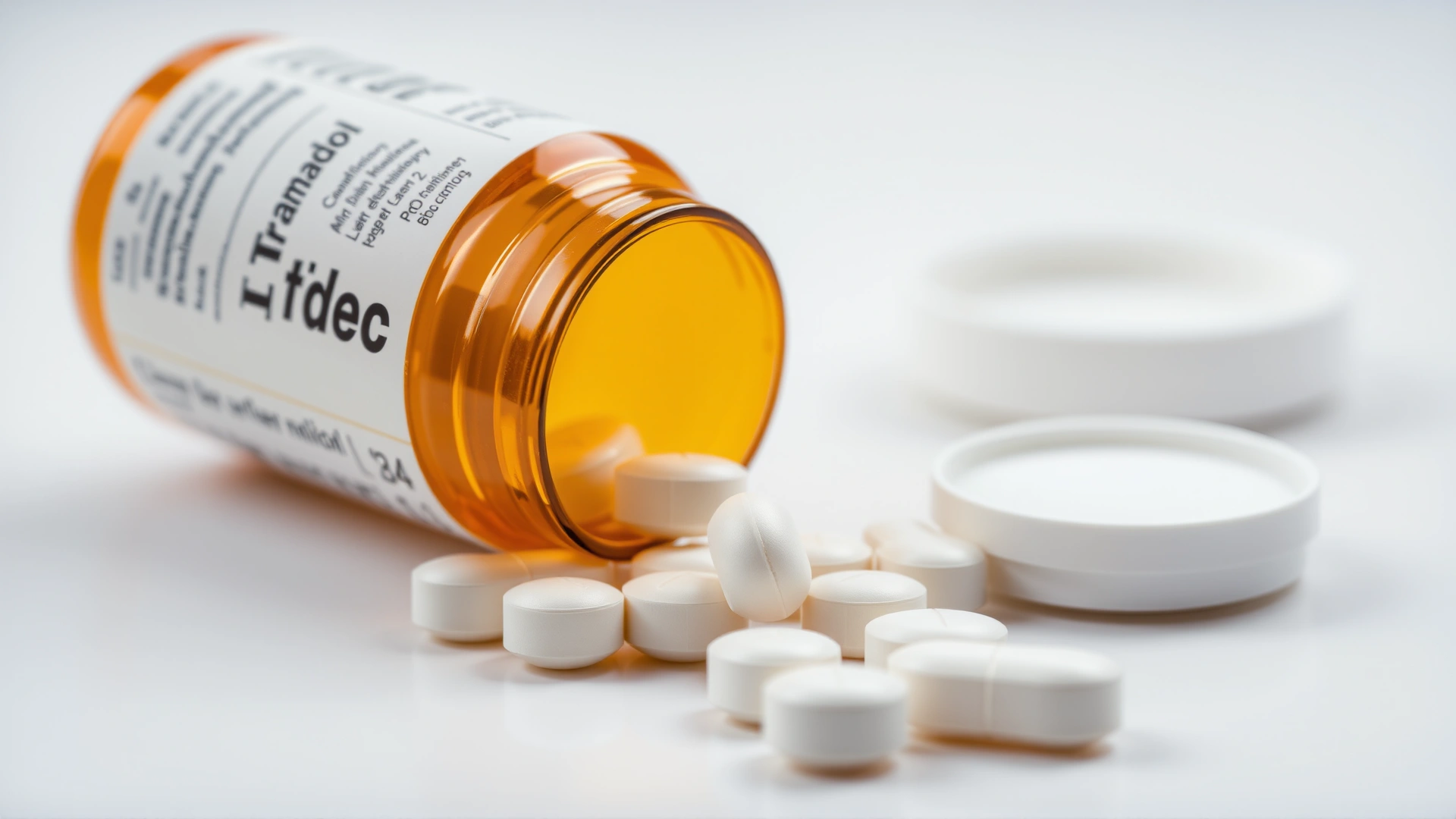 Macro shot of an open veterinary prescription bottle labeled 