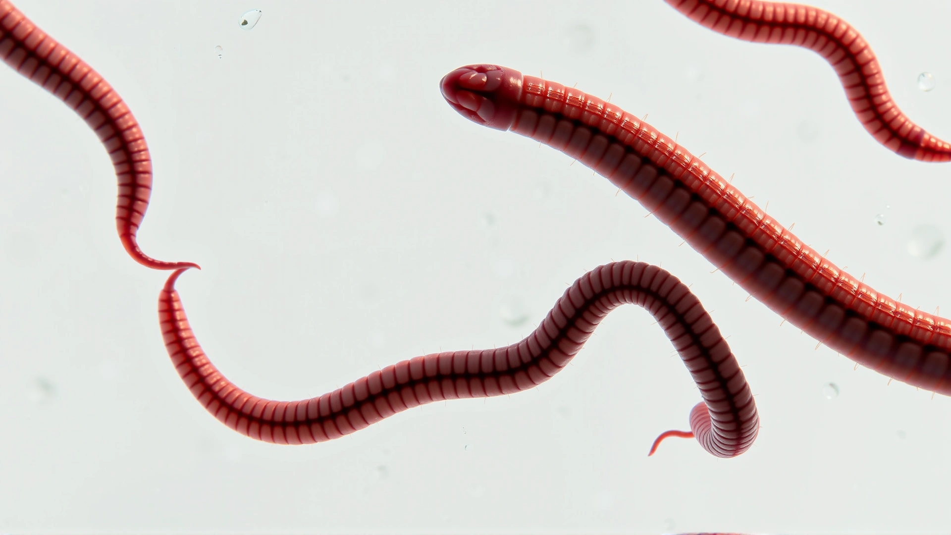 High-resolution microscopic image showing Strongyloides roundworms against a clear background, no text