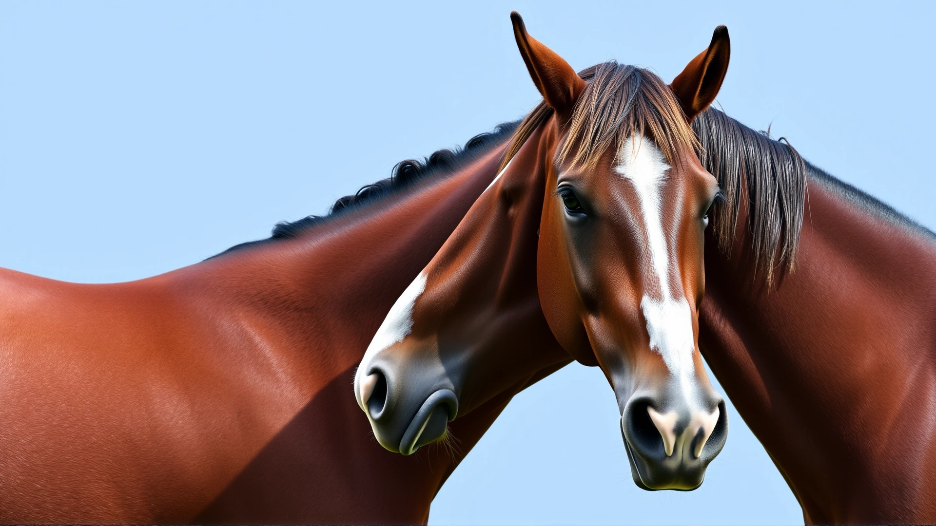 Side profile close-up of a well-groomed Morgan horse showing muscular build, expressive eyes, and glossy coat.