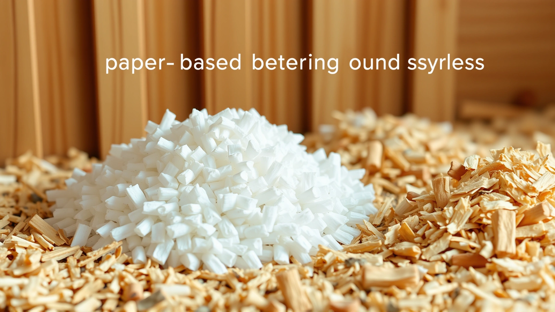 High-resolution image showing two piles of bedding: safe white paper-based bedding next to dusty cedar wood shavings, highlighting the preferred option.