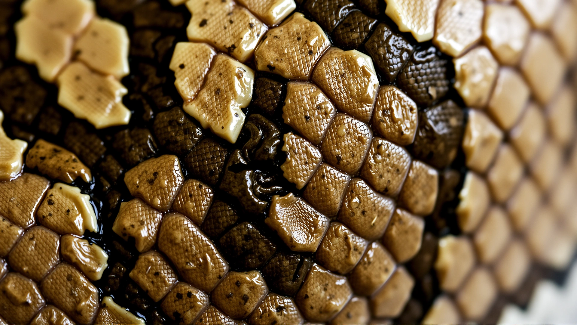 Macro close-up of the scales and pattern on an African rock python's skin, sharp focus, no text