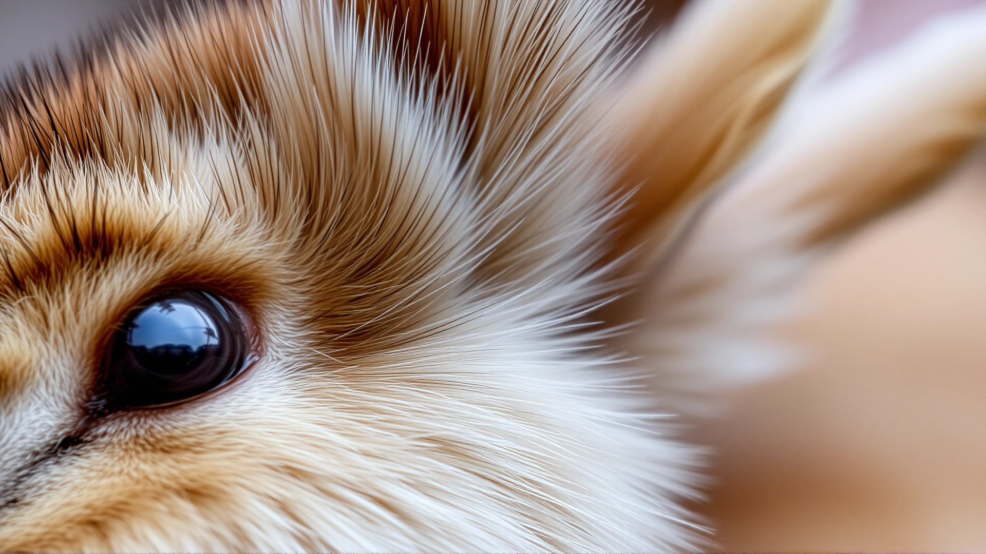 Macro shot of a rabbit's ear with fine fur details and healthy skin.