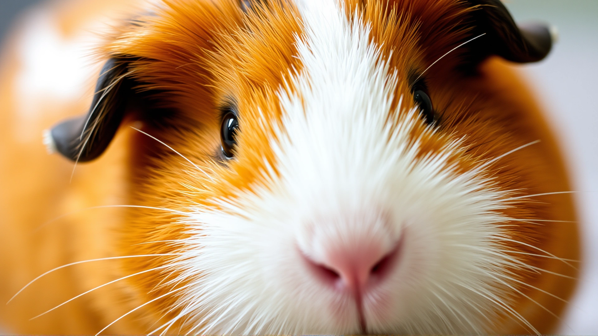 Close-up image of a guinea pig shaking its head, slightly blurred motion to illustrate discomfort.