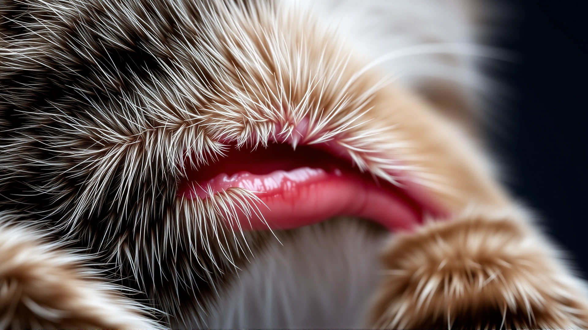 Macro shot of feline penile area showing reddish swelling (non-graphic, medically illustrative), neutral background, no text