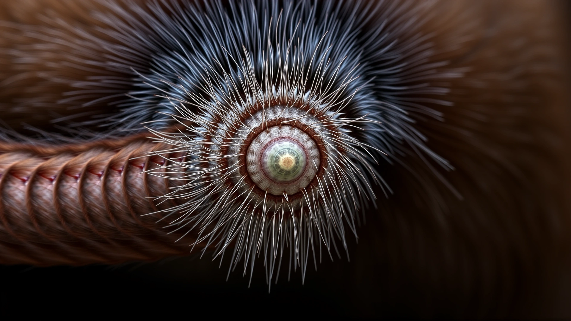 Close-up of a rat tail displaying early ringtail concentric rings and mild swelling