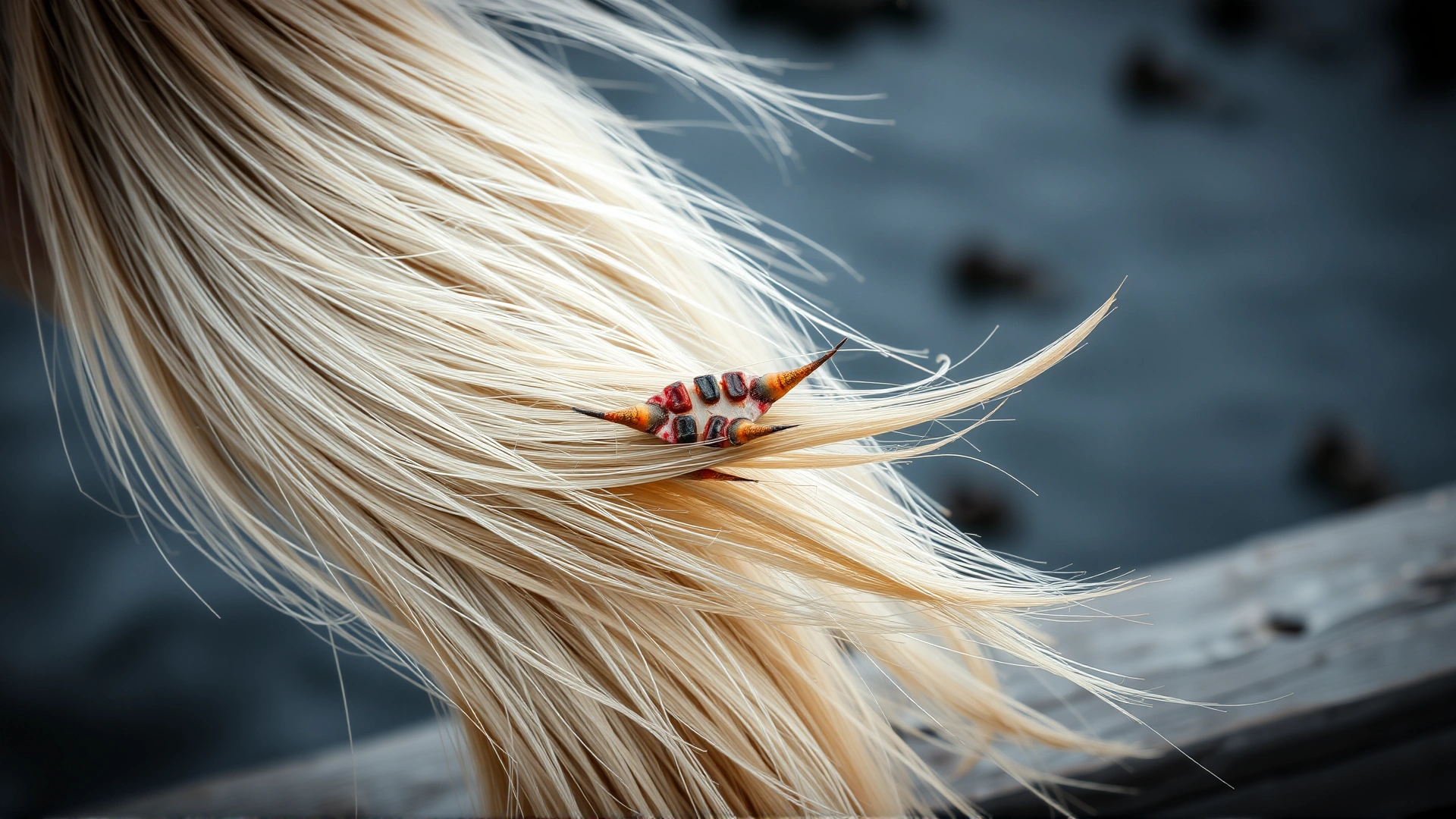 Close-up of a horse’s tail hairs showing broken strands and irritated skin at the dock