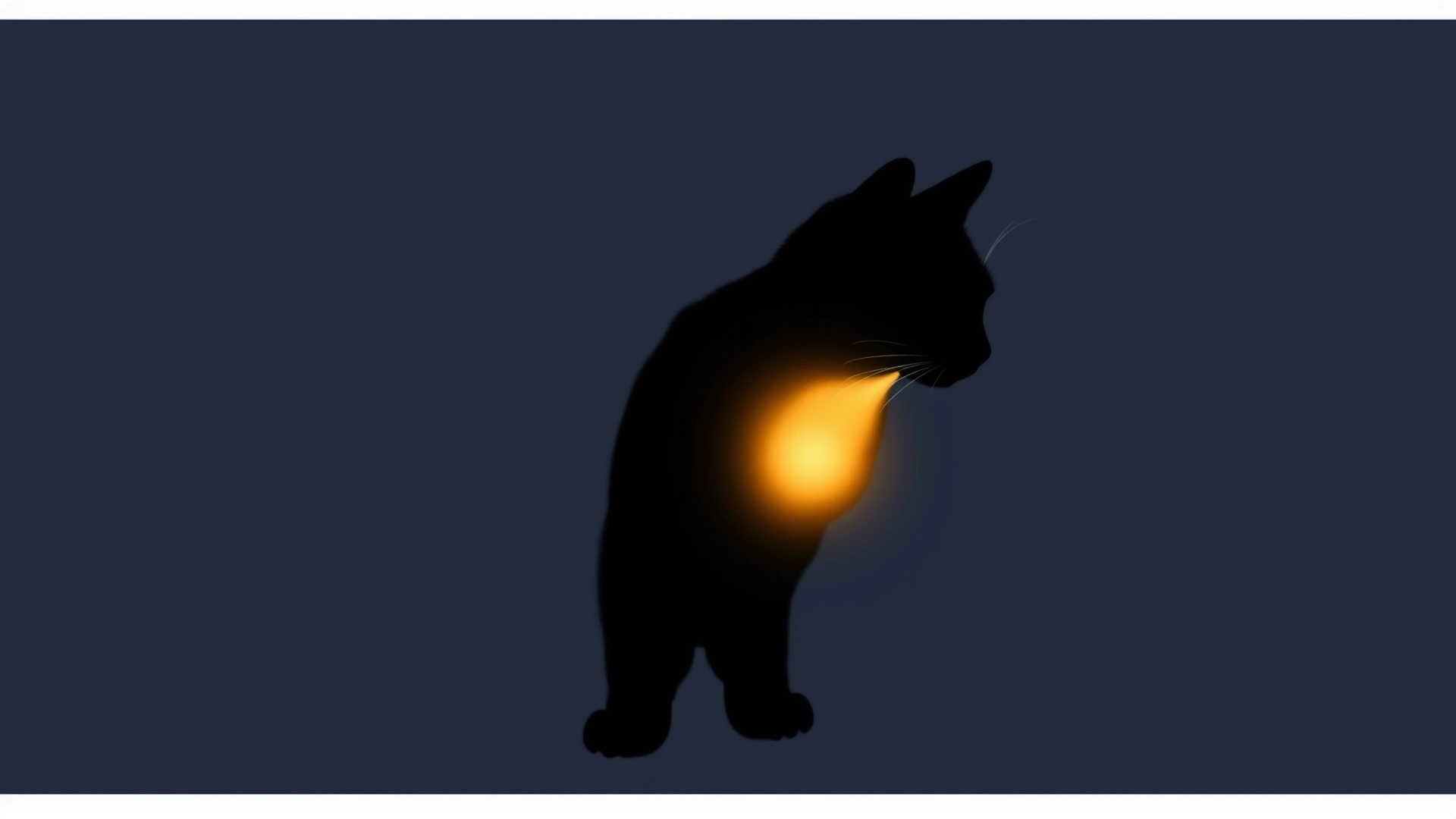 Illustrative image of a cat silhouette with a glowing highlight around the throat area representing the thyroid glands, neutral background, no text.