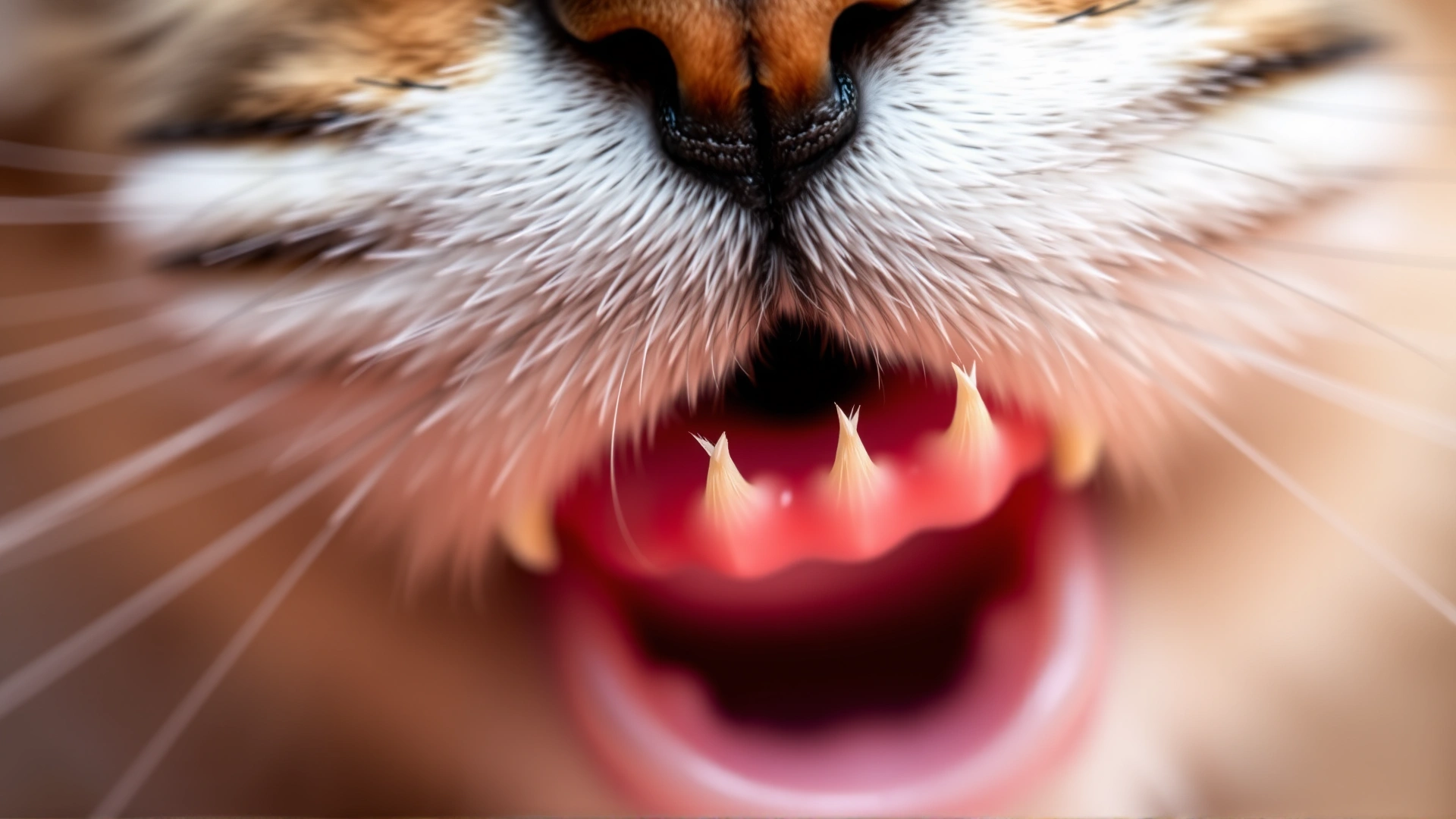 Extreme close-up macro image of cat tongue papillae appearing like tiny hooks.