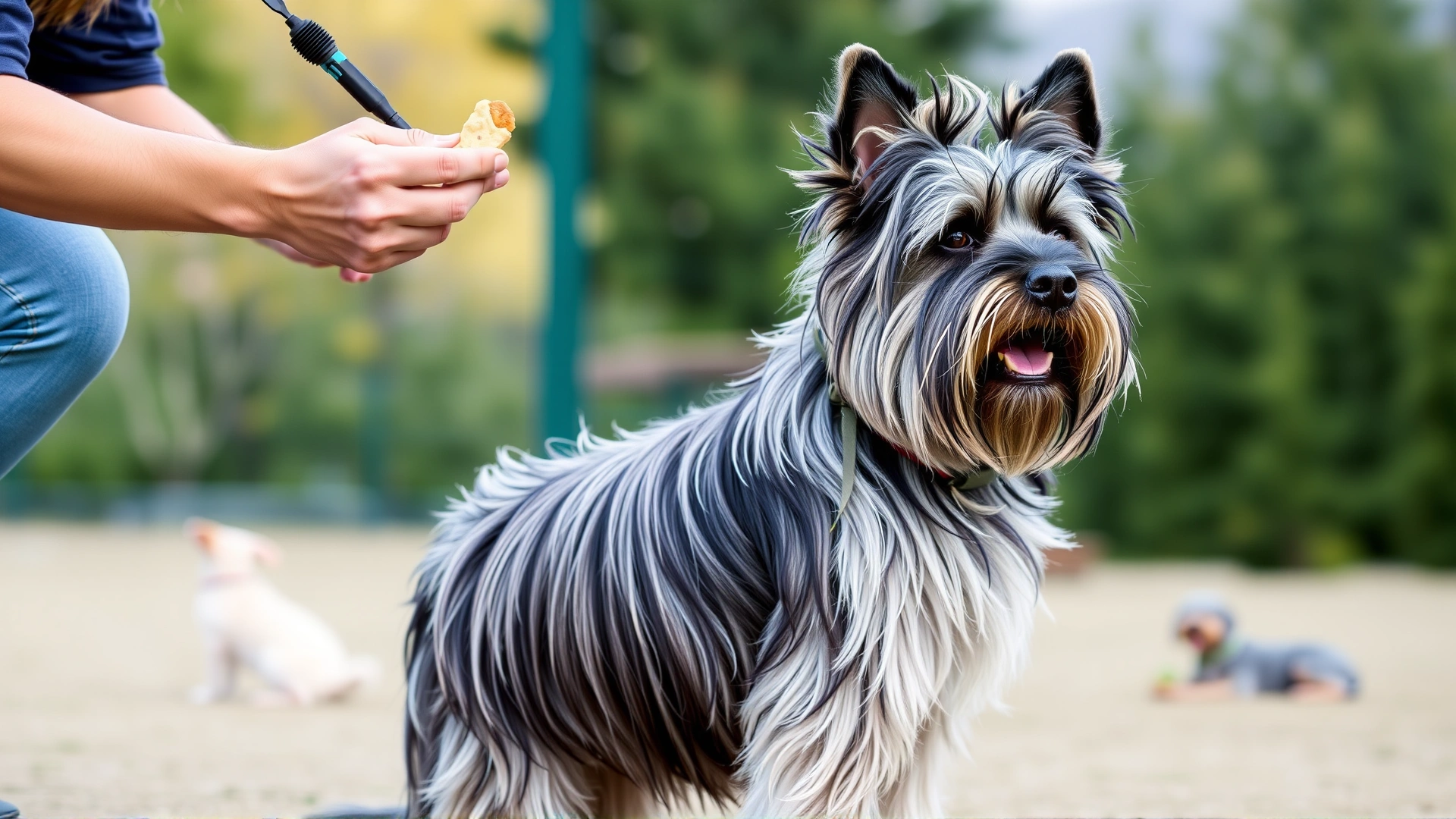 Skye Terrier performing a